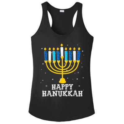 Hanukkah Menorah Happy Hanukkah Ladies PosiCharge Competitor Racerback Tank