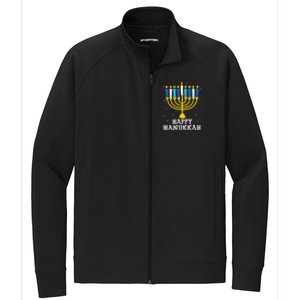 Hanukkah Menorah Happy Hanukkah Stretch Full-Zip Cadet Jacket