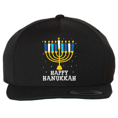 Hanukkah Menorah Happy Hanukkah Wool Snapback Cap