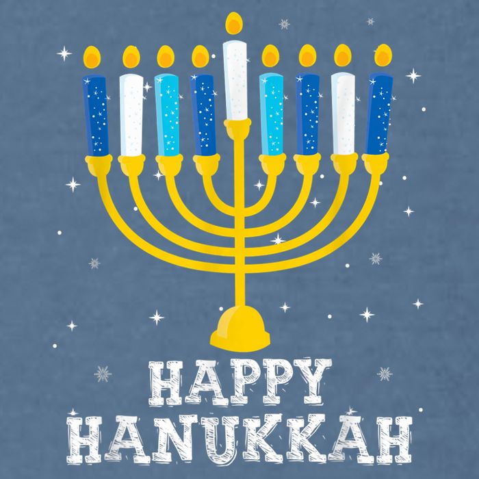 Hanukkah Menorah Happy Hanukkah Garment-Dyed Sweatshirt