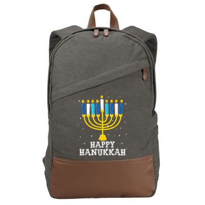 Hanukkah Menorah Happy Hanukkah Cotton Canvas Backpack