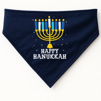 Hanukkah Menorah Happy Hanukkah USA-Made Doggie Bandana