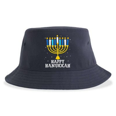 Hanukkah Menorah Happy Hanukkah Sustainable Bucket Hat