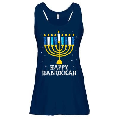 Hanukkah Menorah Happy Hanukkah Ladies Essential Flowy Tank
