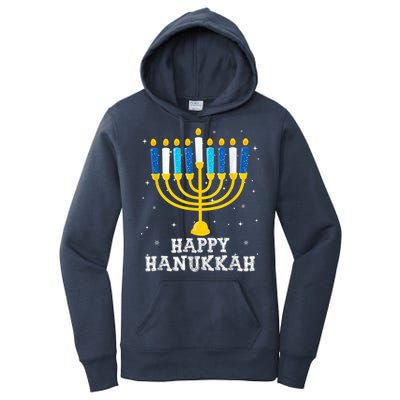 Hanukkah Menorah Happy Hanukkah Women's Pullover Hoodie