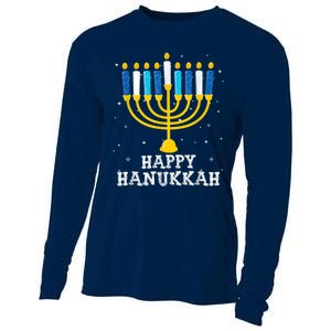 Hanukkah Menorah Happy Hanukkah Cooling Performance Long Sleeve Crew