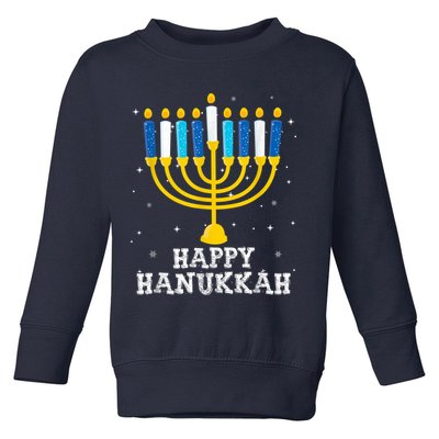 Hanukkah Menorah Happy Hanukkah Toddler Sweatshirt