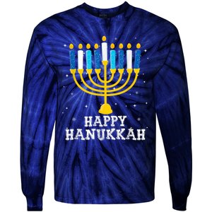 Hanukkah Menorah Happy Hanukkah Tie-Dye Long Sleeve Shirt