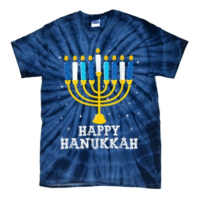 Hanukkah Menorah Happy Hanukkah Tie-Dye T-Shirt