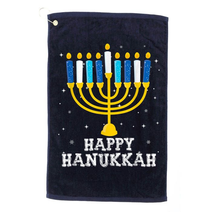 Hanukkah Menorah Happy Hanukkah Golf Towel