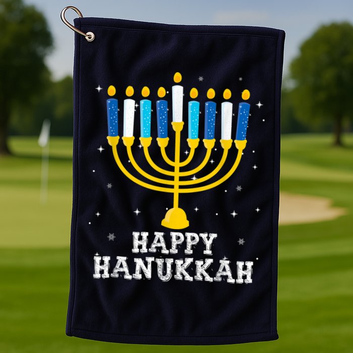 Hanukkah Menorah Happy Hanukkah Golf Towel