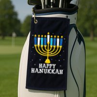 Hanukkah Menorah Happy Hanukkah Golf Towel