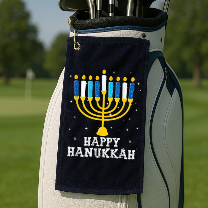 Hanukkah Menorah Happy Hanukkah Golf Towel
