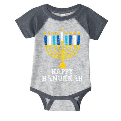 Hanukkah Menorah Happy Hanukkah Infant Baby Jersey Bodysuit