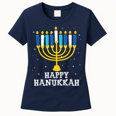 Hanukkah Menorah Happy Hanukkah Womens T-Shirt