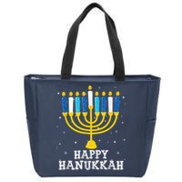 Hanukkah Menorah Happy Hanukkah Zip Tote Bag