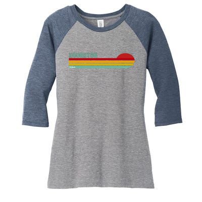 Houghton Michigan Women's Tri-Blend 3/4-Sleeve Raglan Shirt