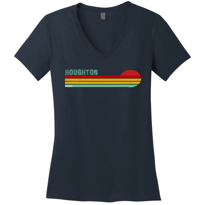 Houghton Michigan Women's V-Neck T-Shirt