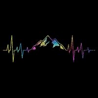 Hiking Mountains Heartbeat Hiker Adventures Tie Dye Cooling Performance Crew T-Shirt