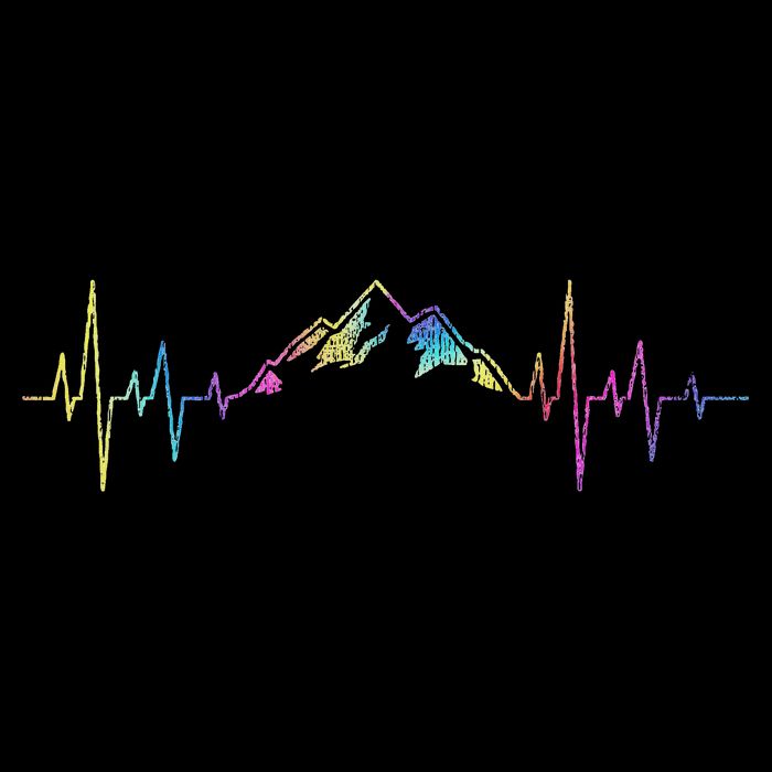 Hiking Mountains Heartbeat Hiker Adventures Tie Dye Cooling Performance Crew T-Shirt