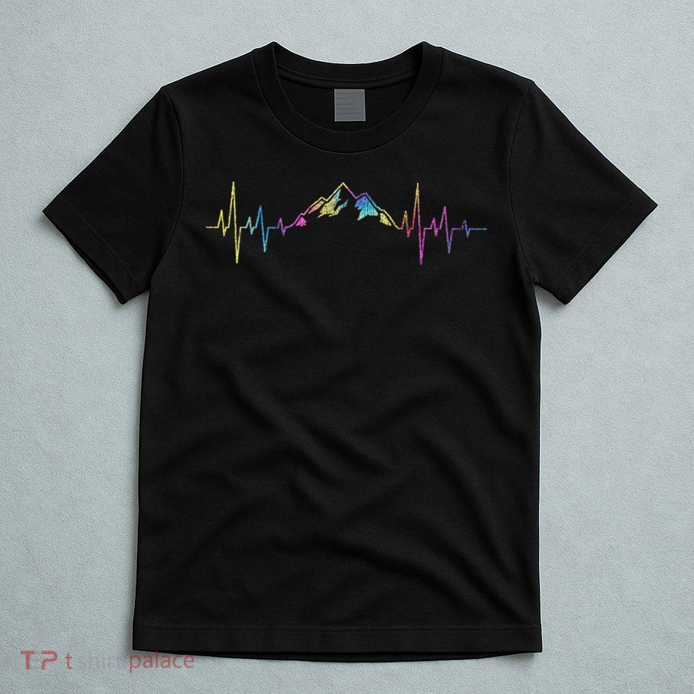 Hiking Mountains Heartbeat Hiker Adventures Tie Dye T-Shirt