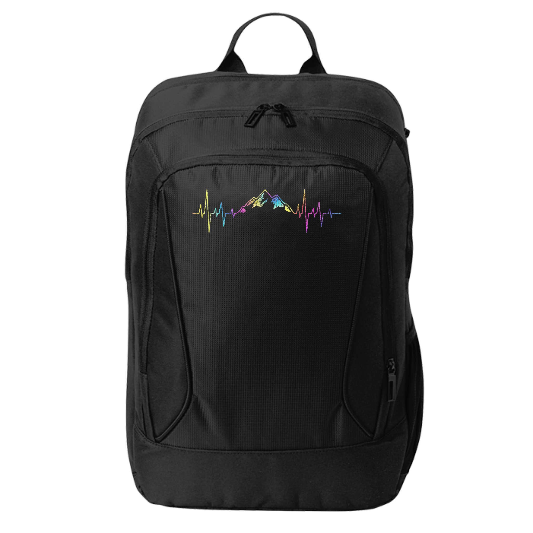 Hiking Mountains Heartbeat Hiker Adventures Tie Dye City Backpack
