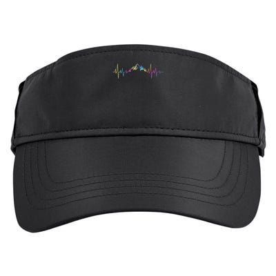 Hiking Mountains Heartbeat Hiker Adventures Tie Dye Adult Drive Performance Visor