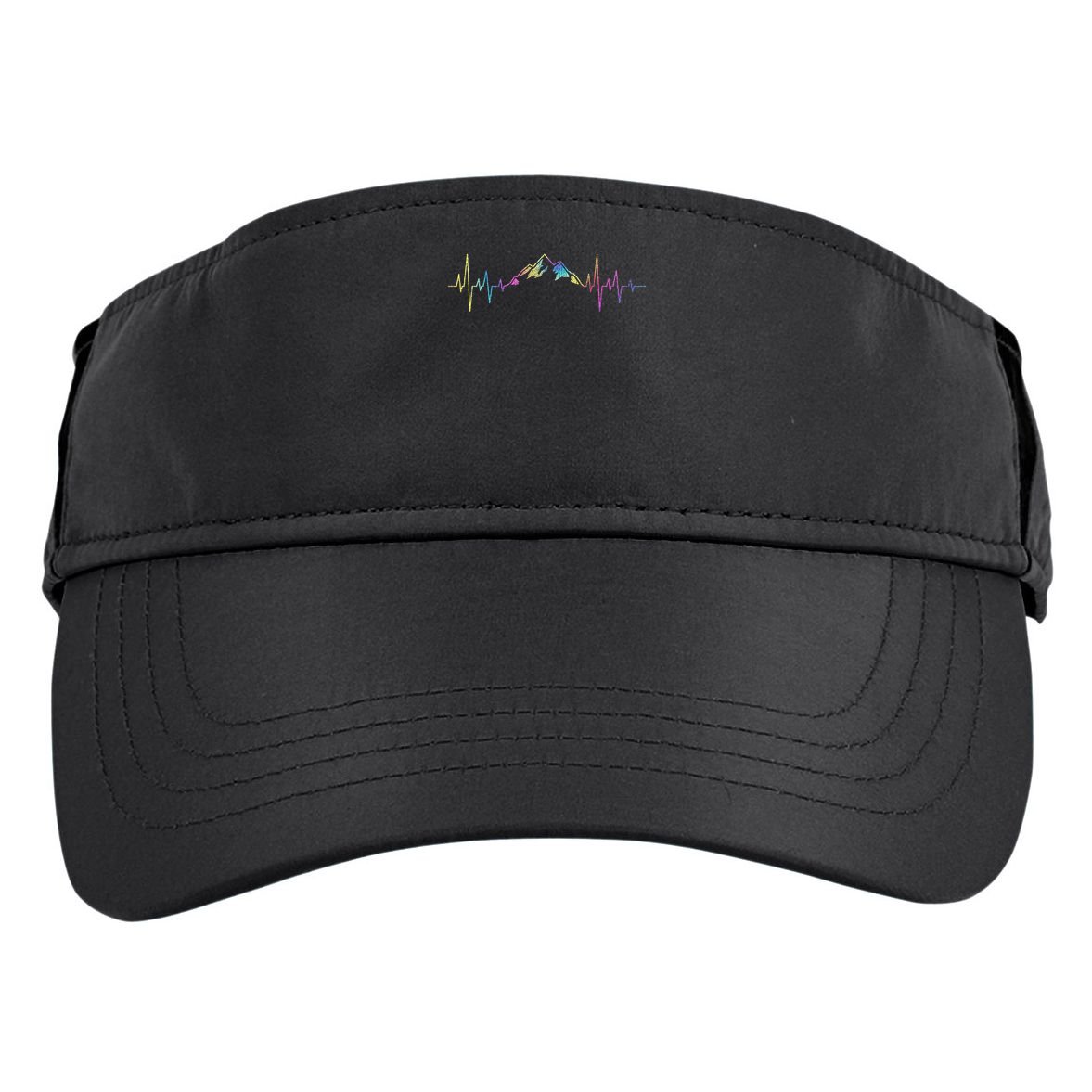 Hiking Mountains Heartbeat Hiker Adventures Tie Dye Adult Drive Performance Visor
