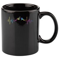 Hiking Mountains Heartbeat Hiker Adventures Tie Dye 11oz C Handle Ceramic Mug
