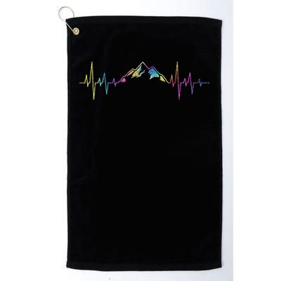 Hiking Mountains Heartbeat Hiker Adventures Tie Dye Golf Towel