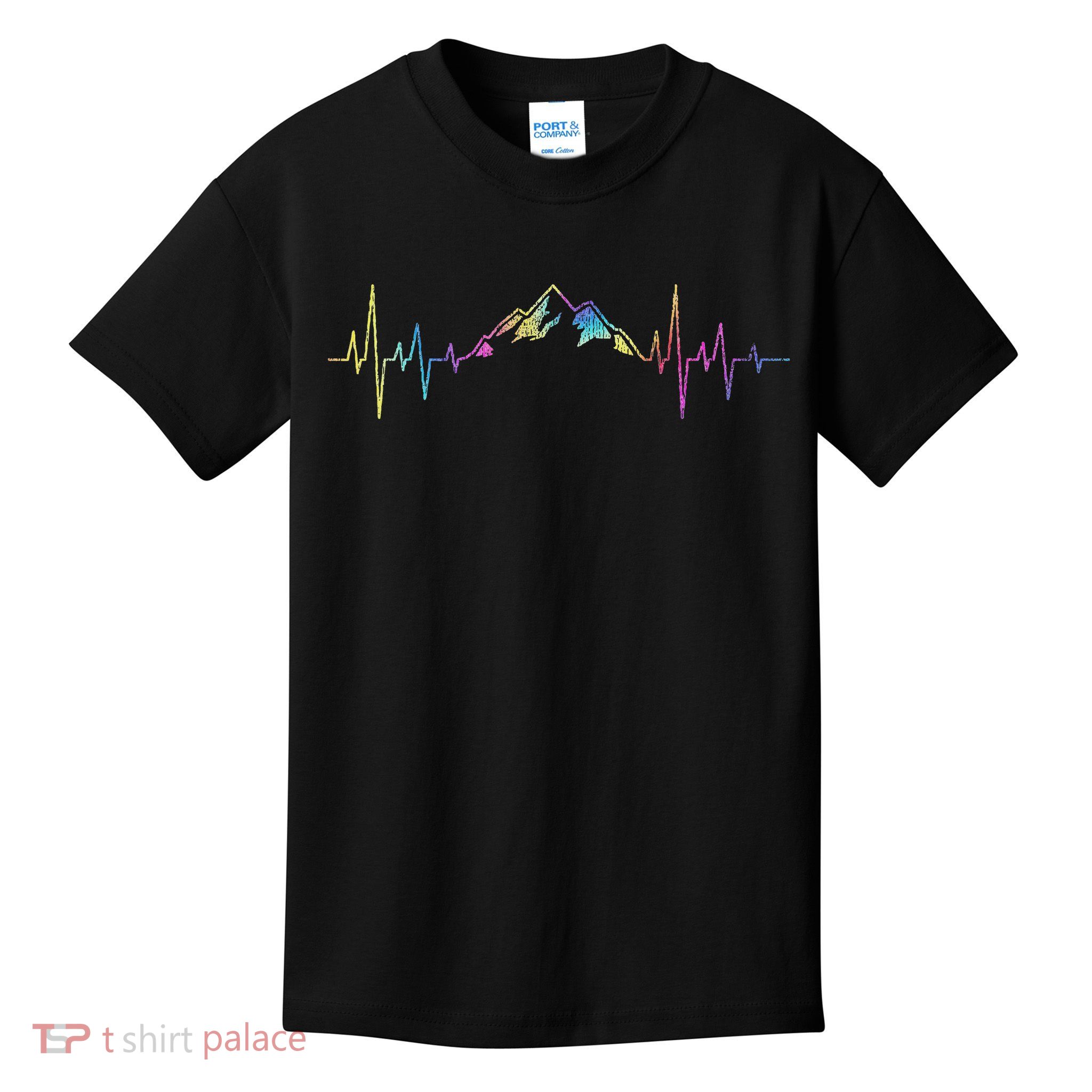 Hiking Mountains Heartbeat Hiker Adventures Tie Dye Kids T-Shirt