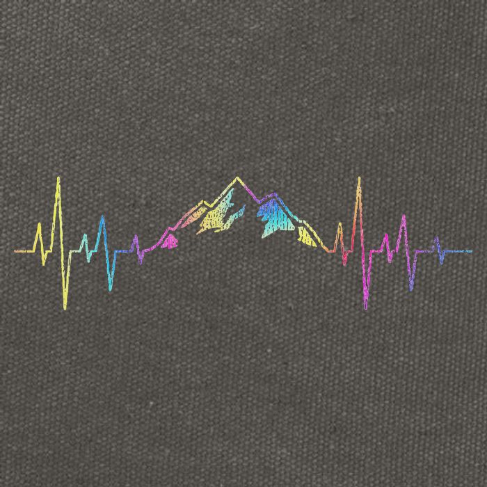 Hiking Mountains Heartbeat Hiker Adventures Tie Dye Cotton Canvas Backpack
