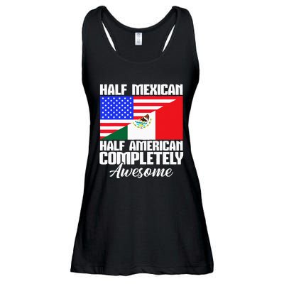 Half Mexican Half American Completely Awesome USA Mexico Ladies Essential Flowy Tank