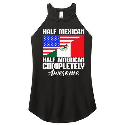 Half Mexican Half American Completely Awesome USA Mexico Women’s Perfect Tri Rocker Tank