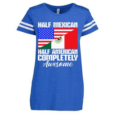 Half Mexican Half American Completely Awesome USA Mexico Enza Ladies Jersey Football T-Shirt