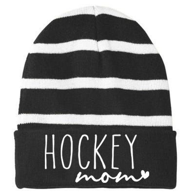 Hockey Mom Striped Beanie with Solid Band