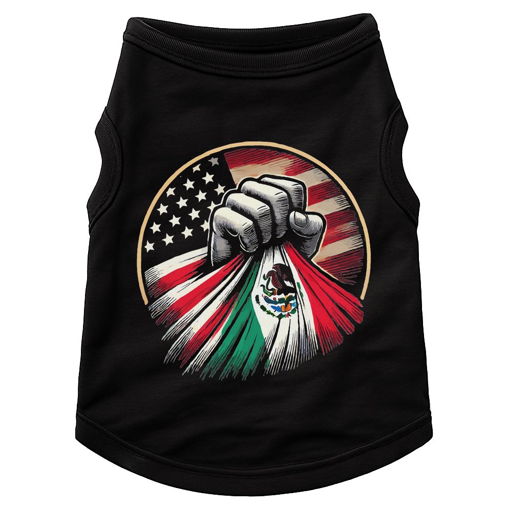 Half Mexican Half American Usa Flag Mexico America Doggie Tank