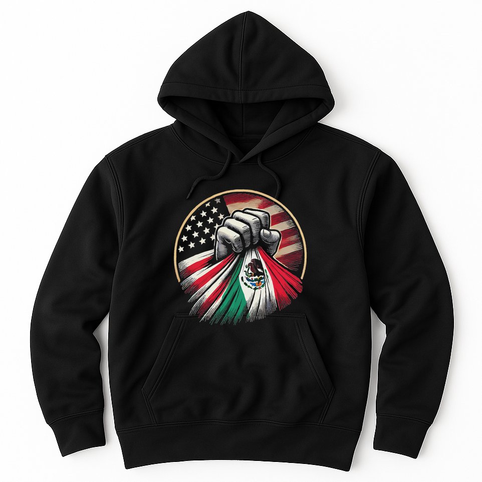 Half Mexican Half American Usa Flag Mexico America Hoodie