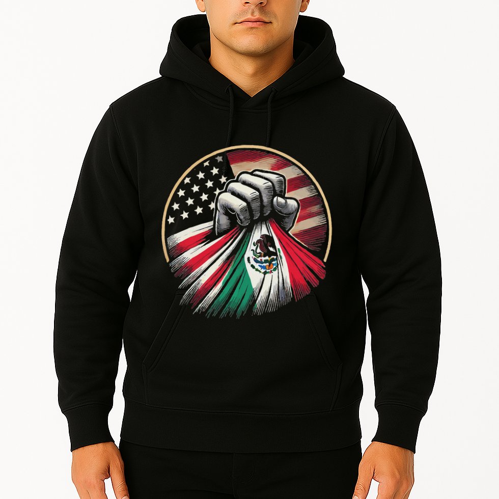 Half Mexican Half American Usa Flag Mexico America Hoodie