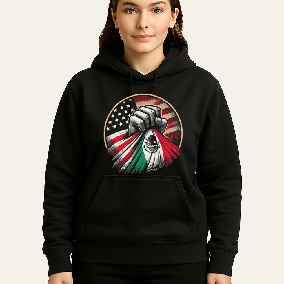 Half Mexican Half American Usa Flag Mexico America Hoodie