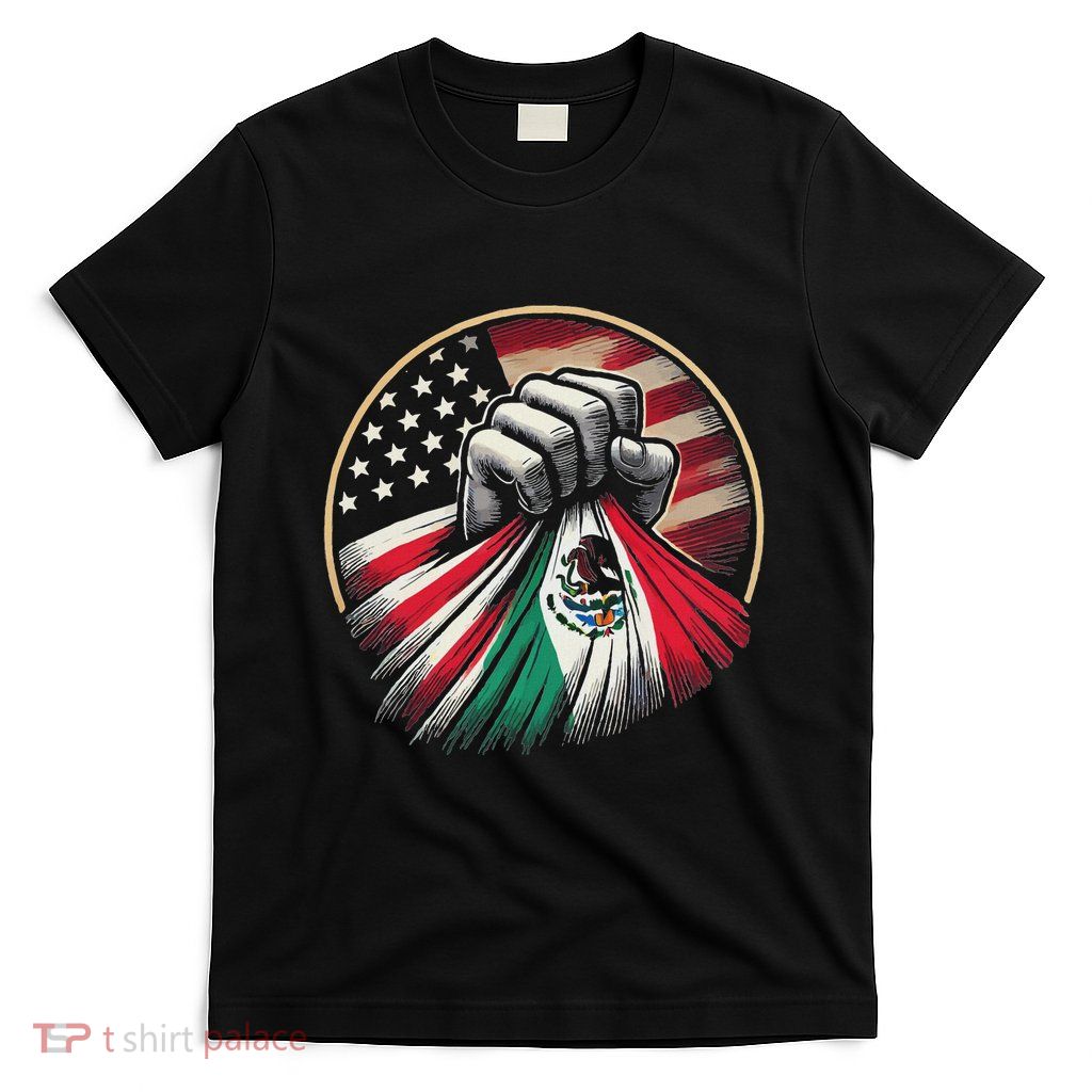 Half Mexican Half American Usa Flag Mexico America T-Shirt