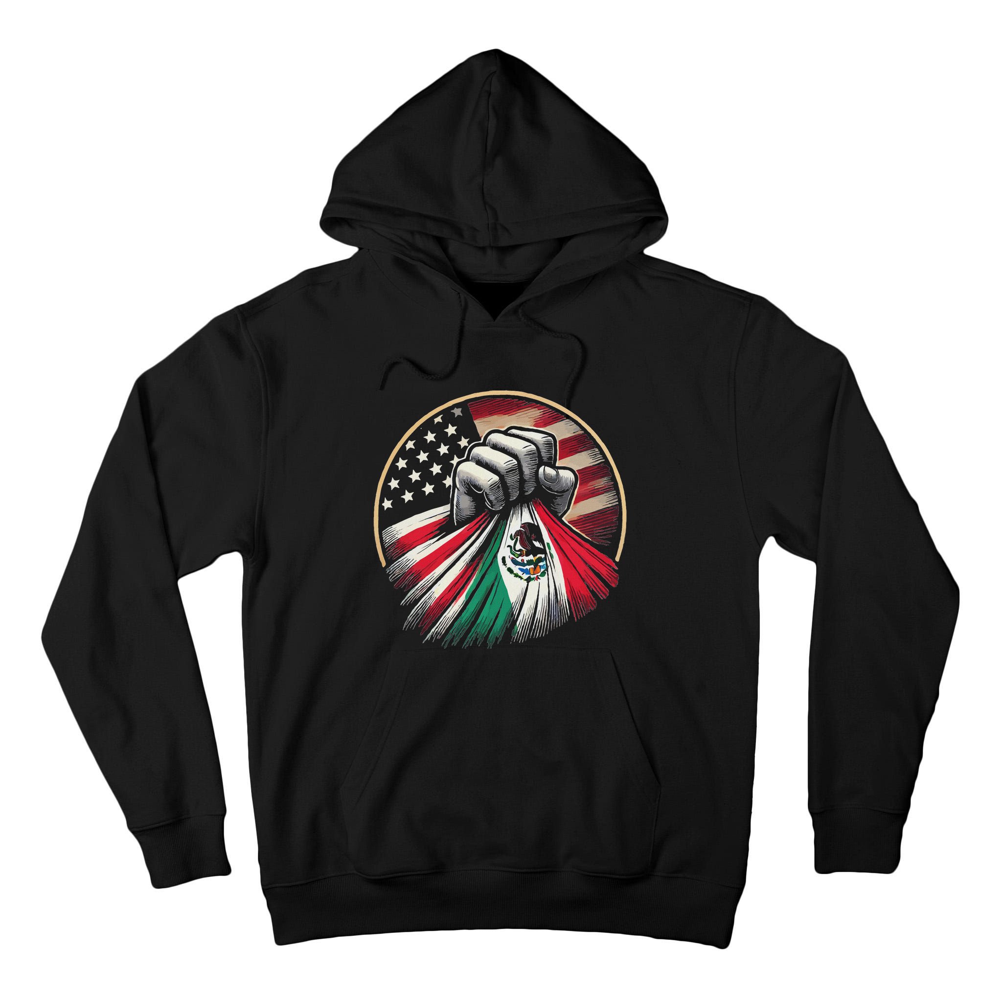Half Mexican Half American Usa Flag Mexico America Tall Hoodie