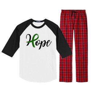 Hope Mental Health Awareness Ribbon Raglan Sleeve Pajama Set