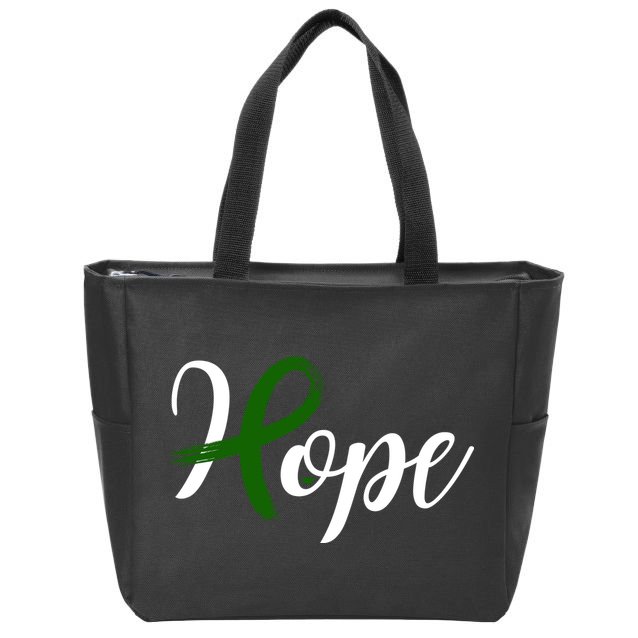 Hope Mental Health Awareness Ribbon Zip Tote Bag