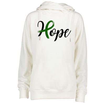 Hope Mental Health Awareness Ribbon Womens Funnel Neck Pullover Hood