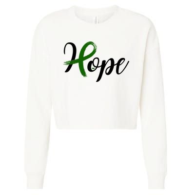 Hope Mental Health Awareness Ribbon Cropped Pullover Crew