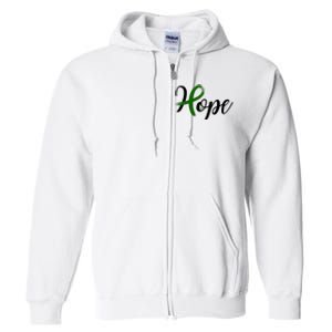 Hope Mental Health Awareness Ribbon Full Zip Hoodie