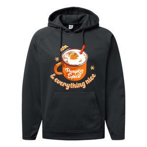 Halloween Mug Halloween Pumpkin Pumpkin Spice Retro Gift Performance Fleece Hoodie