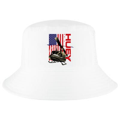 Huey Military Helicopter Airplane American Flag Cool Comfort Performance Bucket Hat