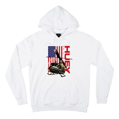 Huey Military Helicopter Airplane American Flag Hoodie